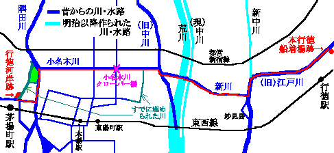 マップ：行徳〜江戸航路