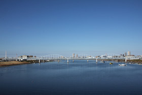 妙典橋から江戸川放水路上流方向